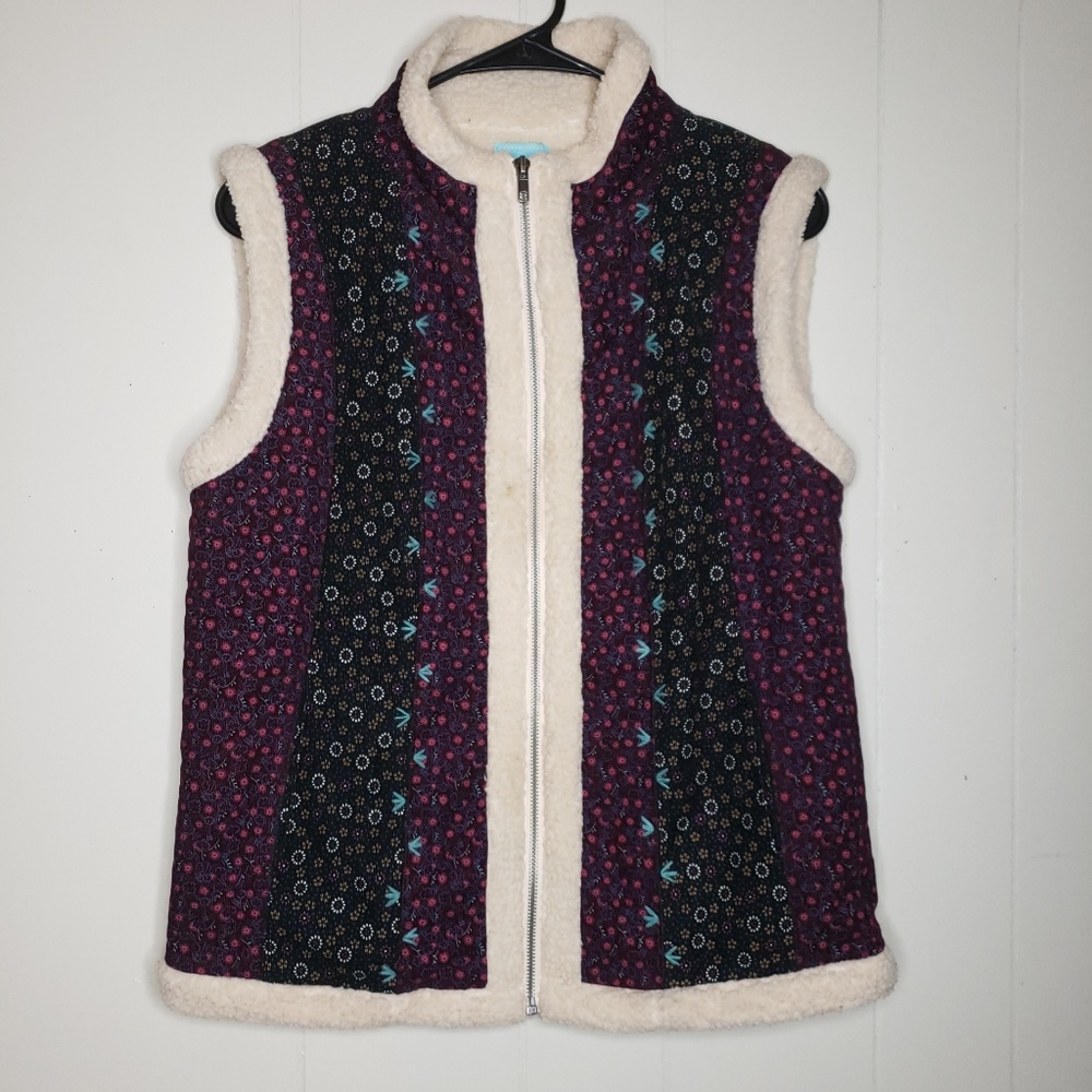 Boho Urban Outfitters sherpa lined vest